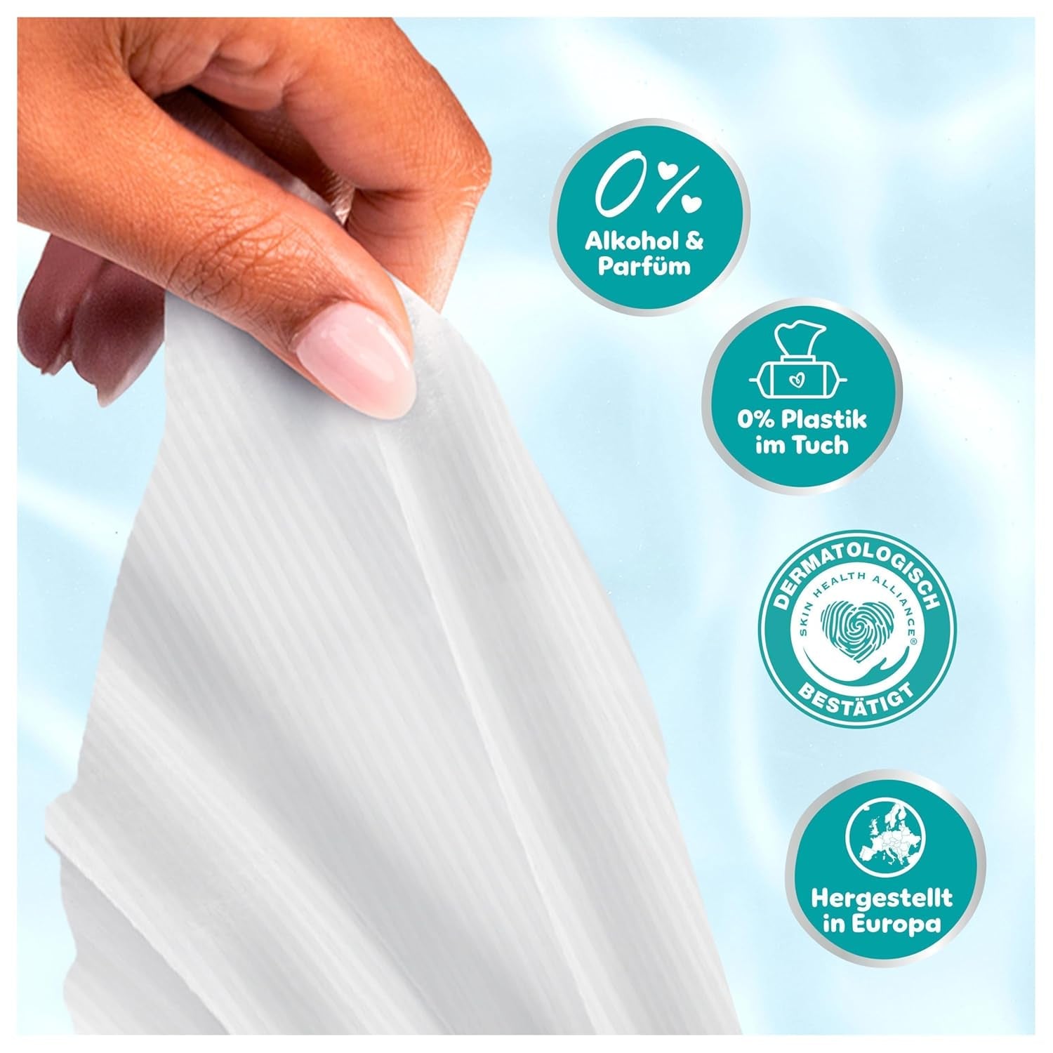 Salviette per neonati Pampers 99% acqua, 12 confezioni da 60 salviette ciascuna = 720 salviette per neonati, lozione leggera 99% acqua