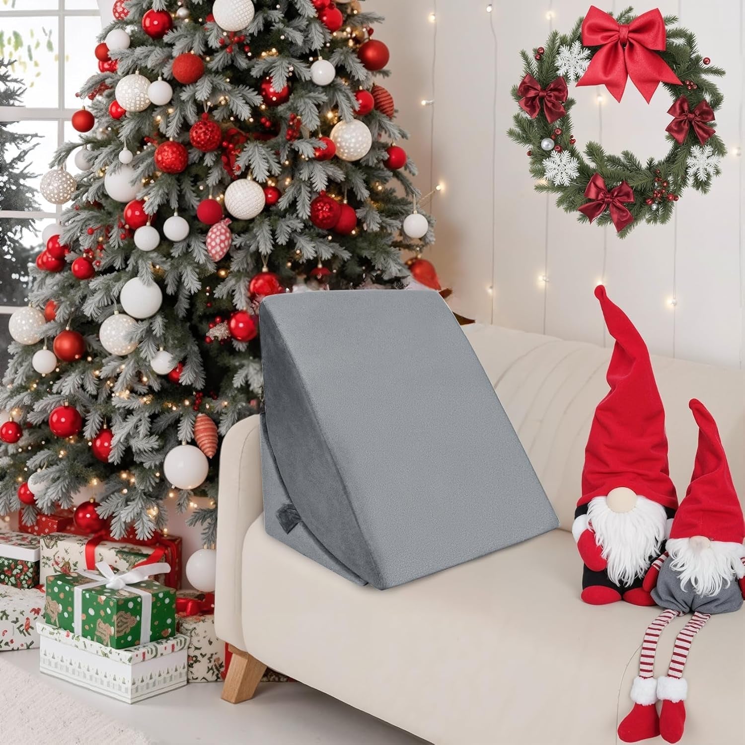 Cuscino in Piuma Regolabile in Schiuma ad Alta Densità, Cuscino Schienale ergonomico per Letto e Divano, Cuscino da Lettura Antireflusso per Dormire, Giocare, Guardare la TV (Pesante)