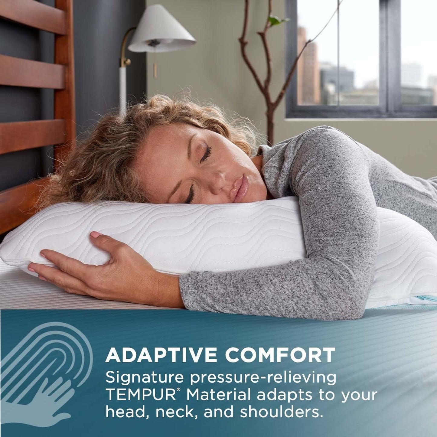 TEMPUR-PEDIC Cuscino Tempur-Cloud Prohi, Memory Foam, Bianco/Opulent Garden, Cuscini King Standard Naty Shop