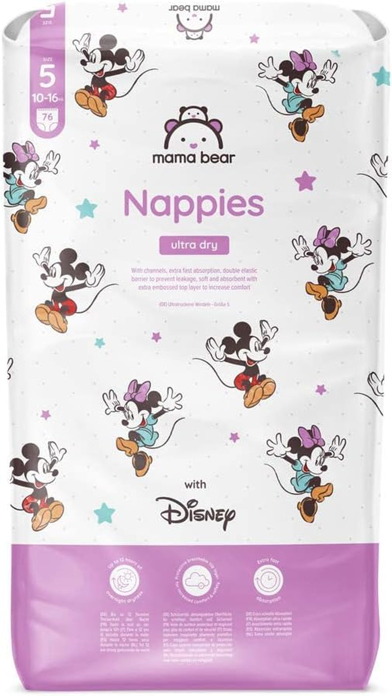 Marchio Amazon: Mama Bear Disney Pannolini Ultra Dry, taglia 3 (4-9 kg) - Scatola mensile, bianco, 172 pezzi (2 confezioni da 86)