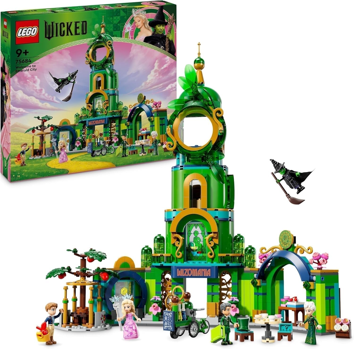 LEGO Wicked Benvenuto a Emerald City, giocattolo torre, mini bambole di Glinda ed Elphaba, regalo per gli appassionati di cinema e per i bambini e le bambine di 9 anni che amano le case delle bambole 75684 Set da costruzione Besuche den LEGO-Store Titolo predefinito