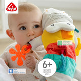 Fehn Burattino da Mano Coccodrillo - Peluche con Sonaglio, Carta frusciante, Massaggiagengive e Cigolio - Marionetta da Mano per Neonati e Bambini dai 6 Mesi in su Naty Shop