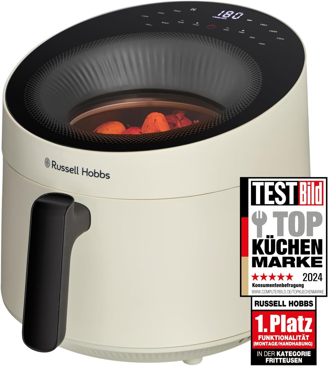 Russell Hobbs Airfryer, 5 litri, 10 programmi, finestra di visualizzazione Elettrodomestici Naty Shop Cream