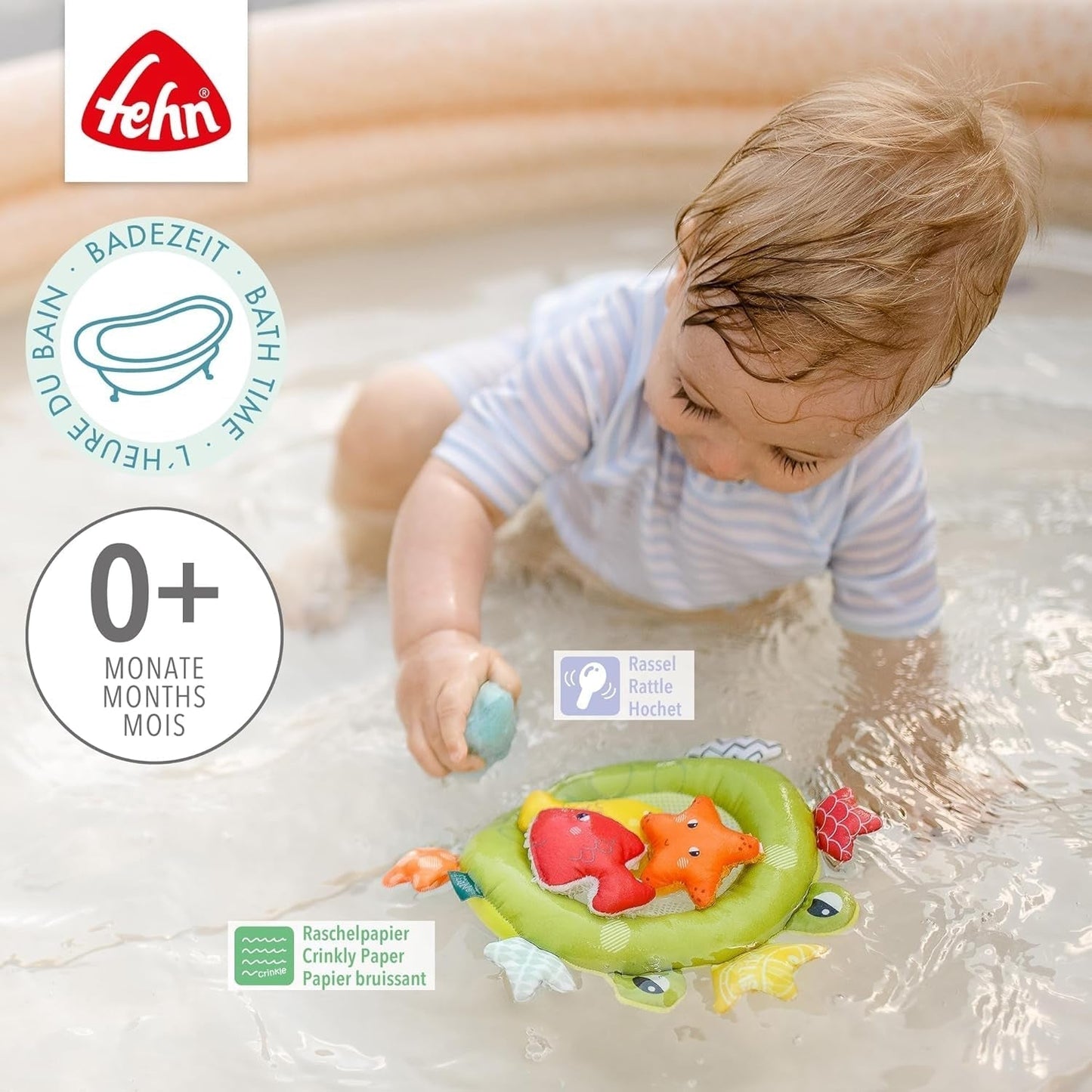 Rete da bagno a forma di rana Fehn - Giocattolo da bagnetto per vasca da bagno - Gioco acquatico galleggiante per un gioioso divertimento in bagno - Giocattolo da bagno per neonati e bambini da 0+ mesi Baby Toys Naty Shop