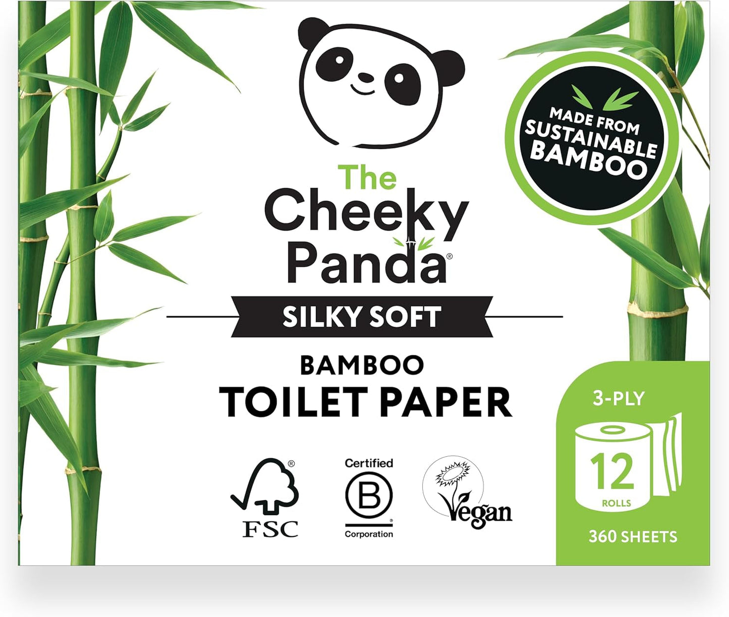Tovaglioli da cocktail in bambù The Cheeky Panda | tovaglioli bianchi Tovaglioli di carta da 100 pezzi