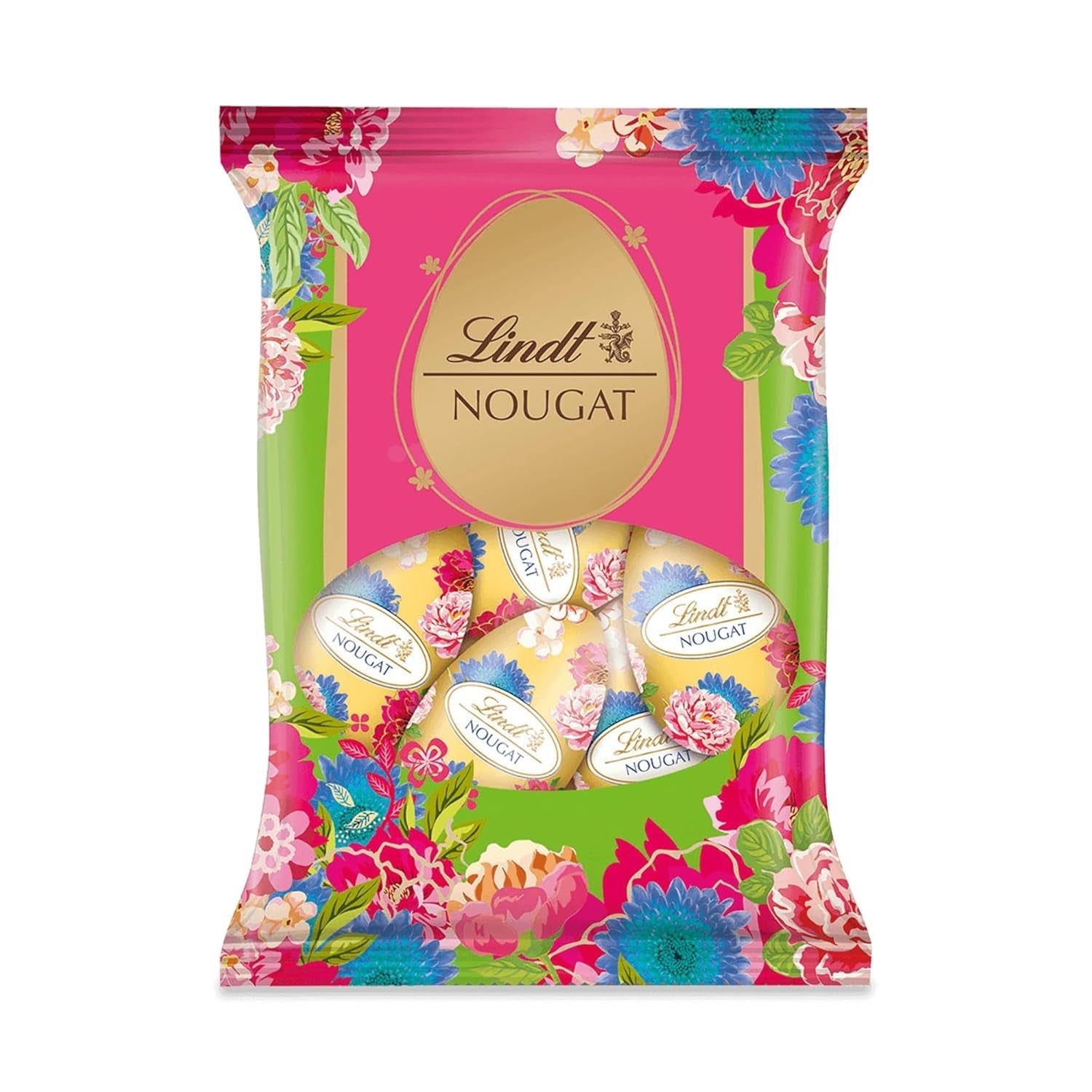 Uova Lindt Torrone Edizione Fiore 90g | Torrone alla nocciola ricoperto di finissimo cioccolato al latte | Uova di Pasqua dal design primaverile | Cioccolato pasquale | Uova Di Cioccolato | Regalo di cioccolato | Idea regalo