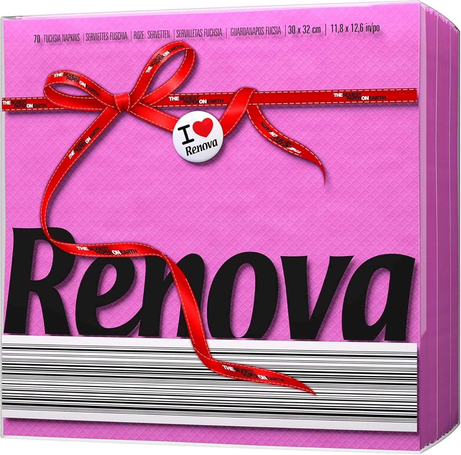 Tovaglioli di carta fucsia Renova Red Label - 70 tovaglioli