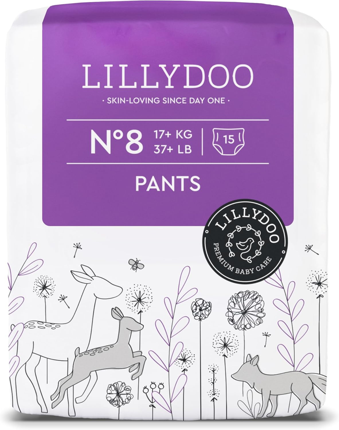 Pantaloni skin friendly LILLYDOO taglia 5 (12-17 kg) scatola mensile (105 pezzi)