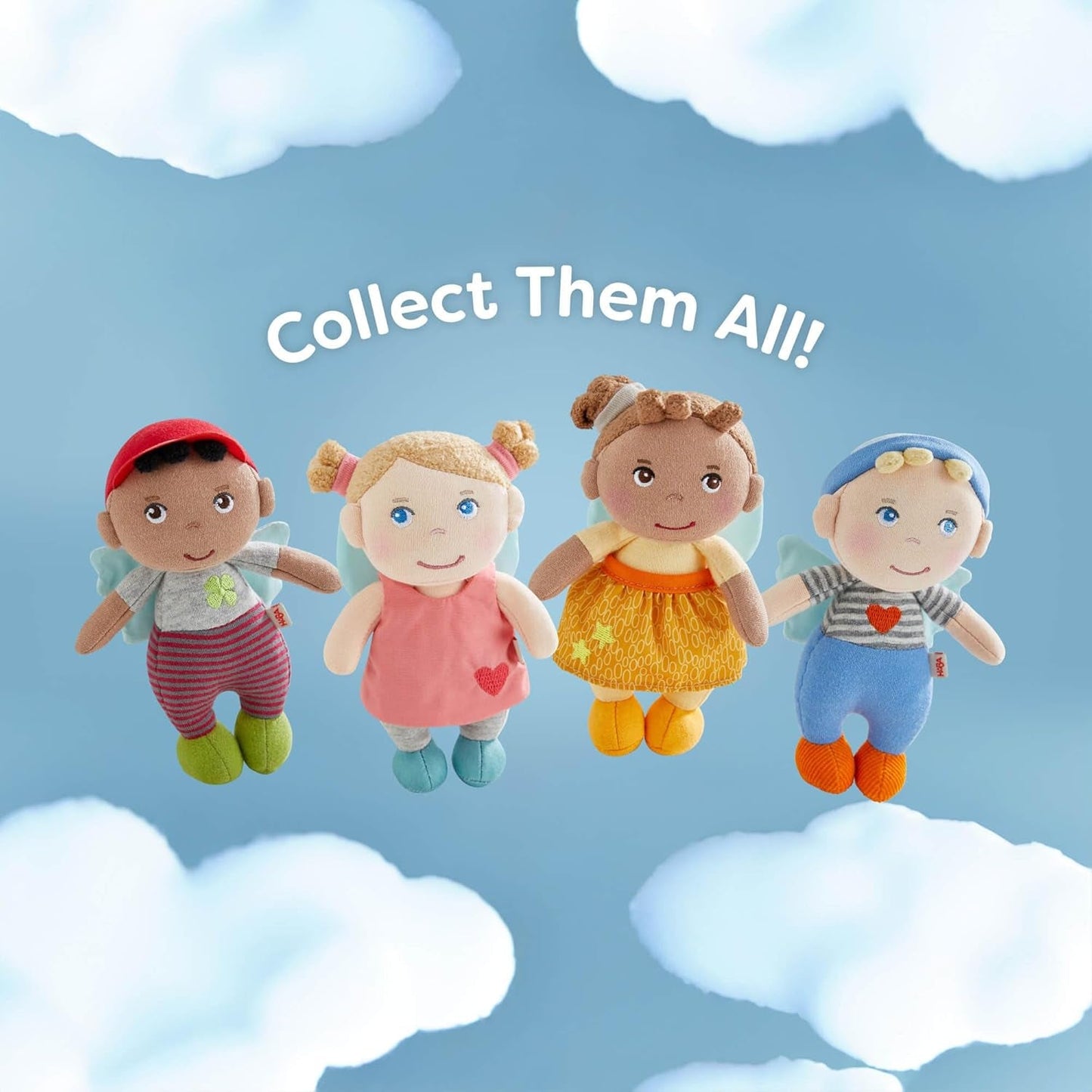 HABA Guardian Angel Lore - Soffice bambola in tessuto (15 cm), regalo di benvenuto perfetto per neonati e bambini piccoli - Lavabile a 30 °C - 2011870001