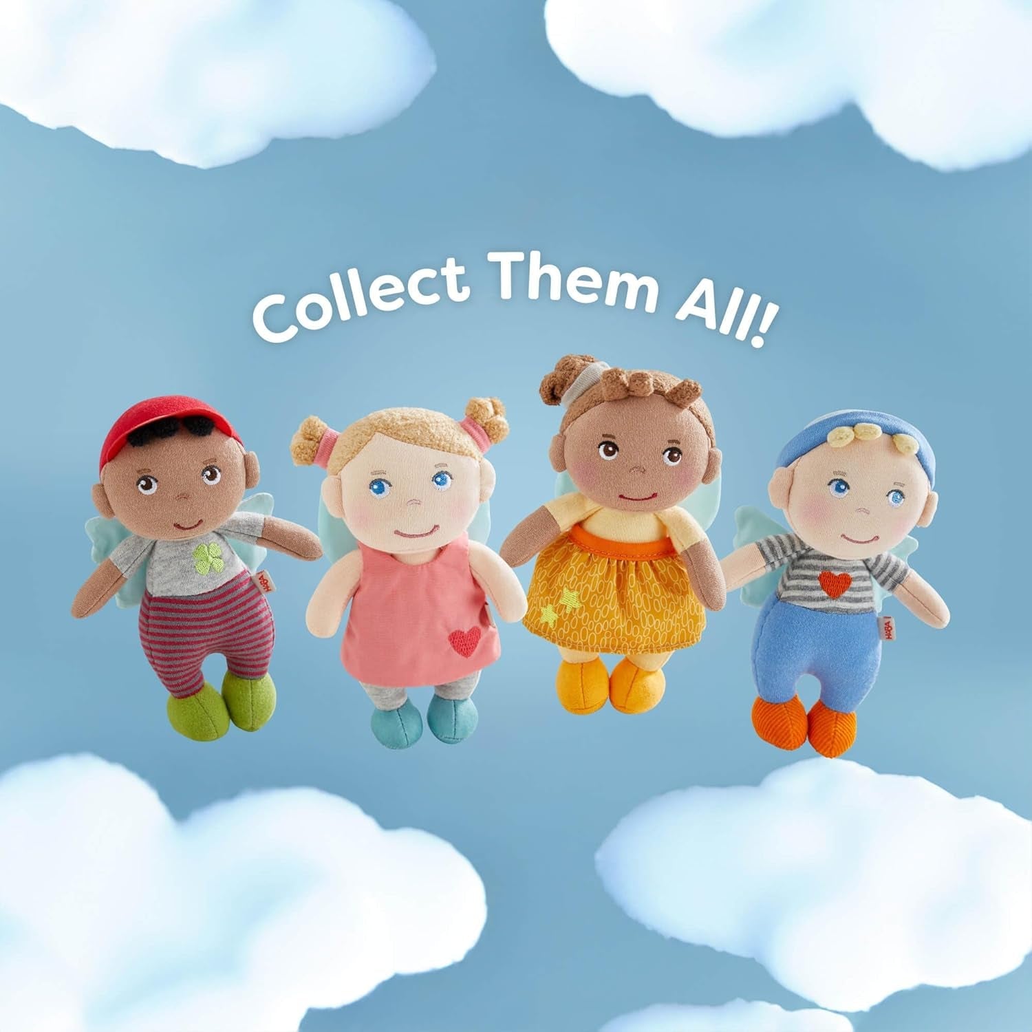 HABA Guardian Angel Lore - Soffice bambola in tessuto (15 cm), regalo di benvenuto perfetto per neonati e bambini piccoli - Lavabile a 30 °C - 2011870001