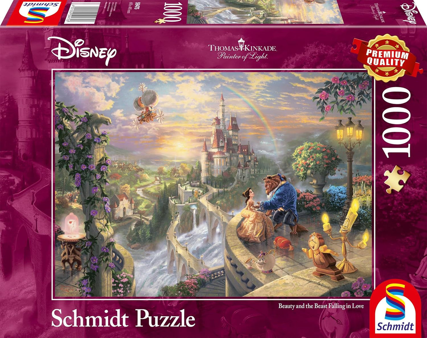 Schmidt Spiele Puzzle 59475 - Thomas Kinkade, Disney La Bella e la Bestia, Puzzle da 1.000 pezzi [Esclusiva Amazon] Puzzle Naty Shop Titolo predefinito