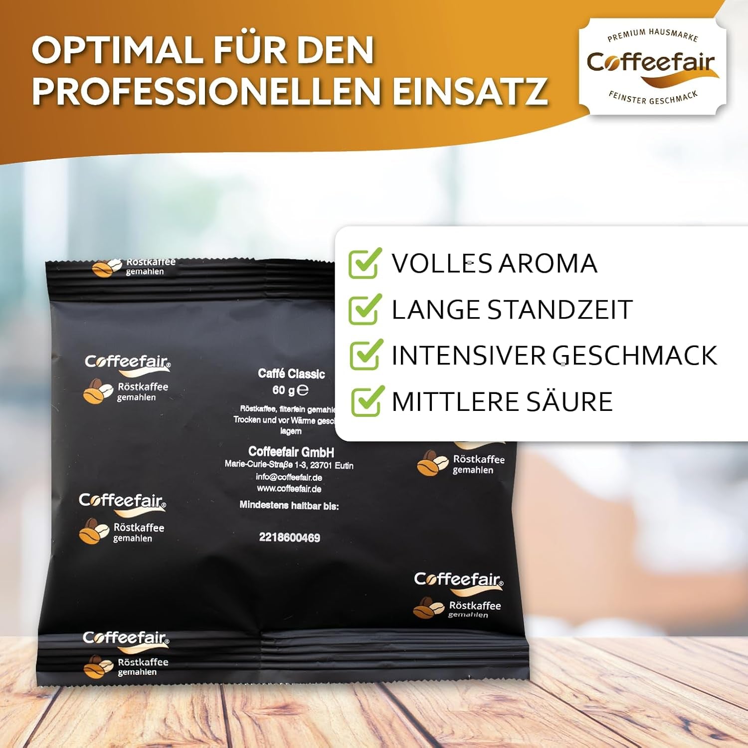 Caffè Filtrato Coffeefair Caffe Classic 80 x 60g Caffè Macinato, Qualità Gastro, Leggermente Tostato, Equilibrato e Corposo, per Caffè Filtrato Espresso