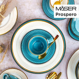 Prospero Set da caffè Premium per 4, Qualità da ristorante, Servizio da caffè moderno da 12 pezzi in stile vintage unico, Porcellana resistente, Blu