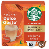 STARBUCKS Pumpkin Spice Latte di Nescafé Dolce Gusto, Dunkle Röstung, Kaffeekapseln 6 x 12 (72 Capsule)