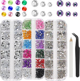 5820 Stück Strasssteine ​​​​Nägel, Glitzersteine ​​​​Nägel Und Halbrunde Perlen, AB Kristall Strass, Flatback Nagel Steine ​​Mit Pinzette Und Stift Für Nagel/Diy (Mehrere Größen Und Farben)