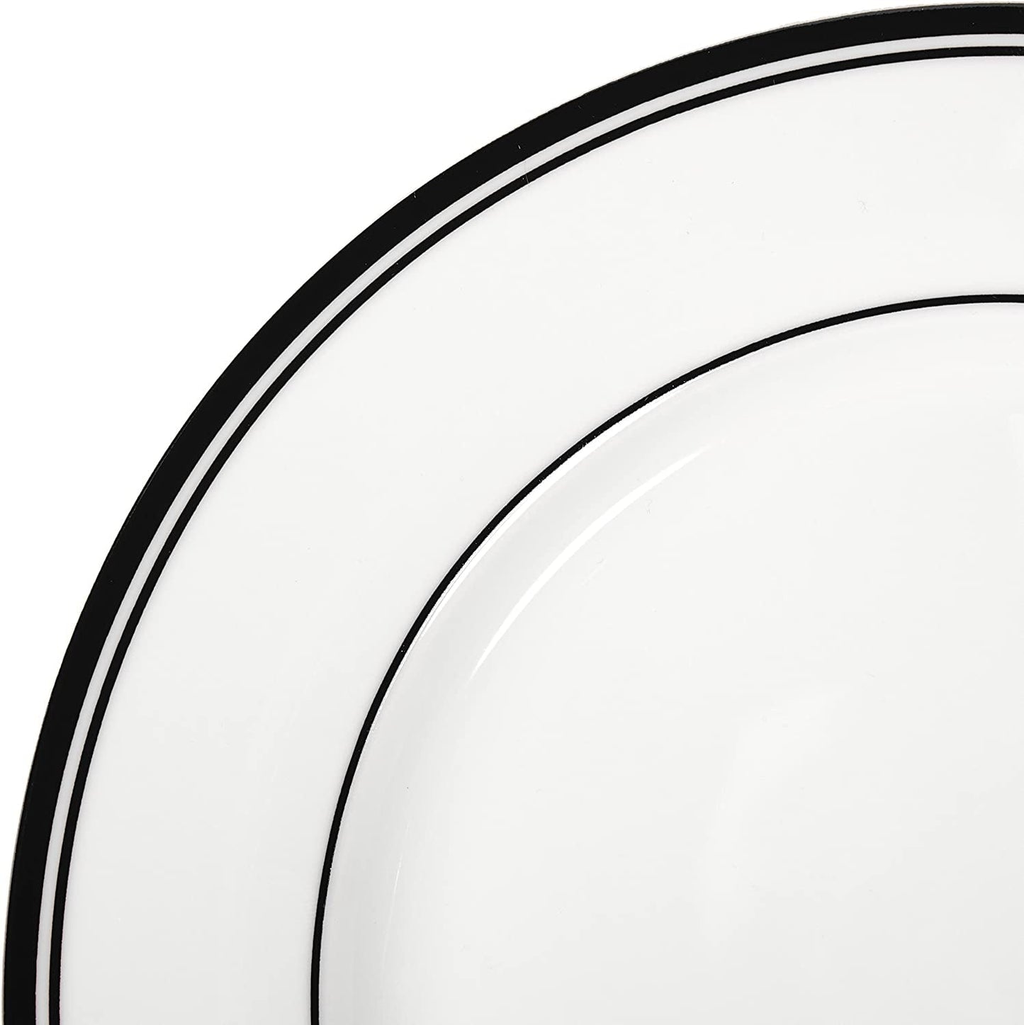 Servizio da tavola da 16 pezzi Amazon Basics Coffee con bordo nero per 4 persone