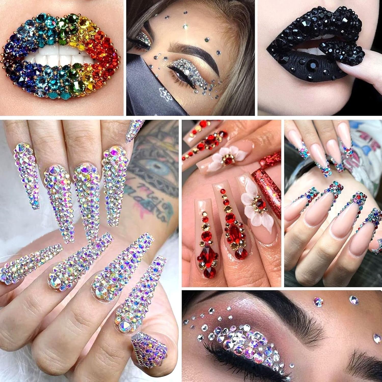 4200 Pezzi Strass per Nail Art, Pietre Glitterate in 36 Colori, Pietre per Decorazioni per Unghie per Accessori per Nail Art e Strass, Cristalli Trasparenti con Pinzetta per Selezione Strass e Penna per Punteggio