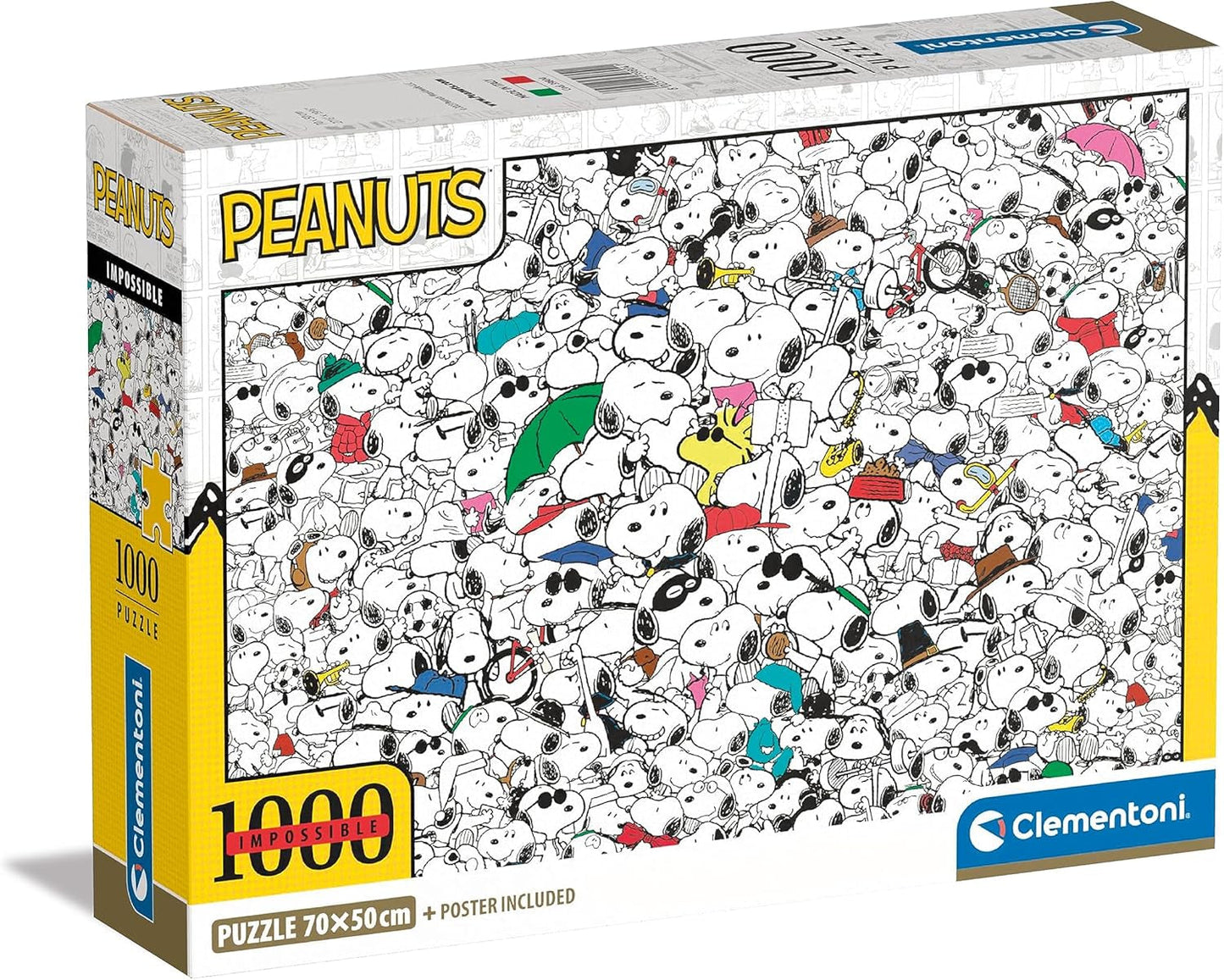 Clementoni - 39804 - Impossible Puzzle Peanuts - Puzzle da 1000 pezzi per adulti e ragazzi di 14 anni, gioco di abilità per tutta la famiglia Puzzle Naty Shop Titolo predefinito