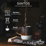 COFFEE CRUISE Santos Kaffeebohnen 1kg - Mittlere Röstung - Aroma Caramel - Für All Kaffeemaschinen - 100% Arabica