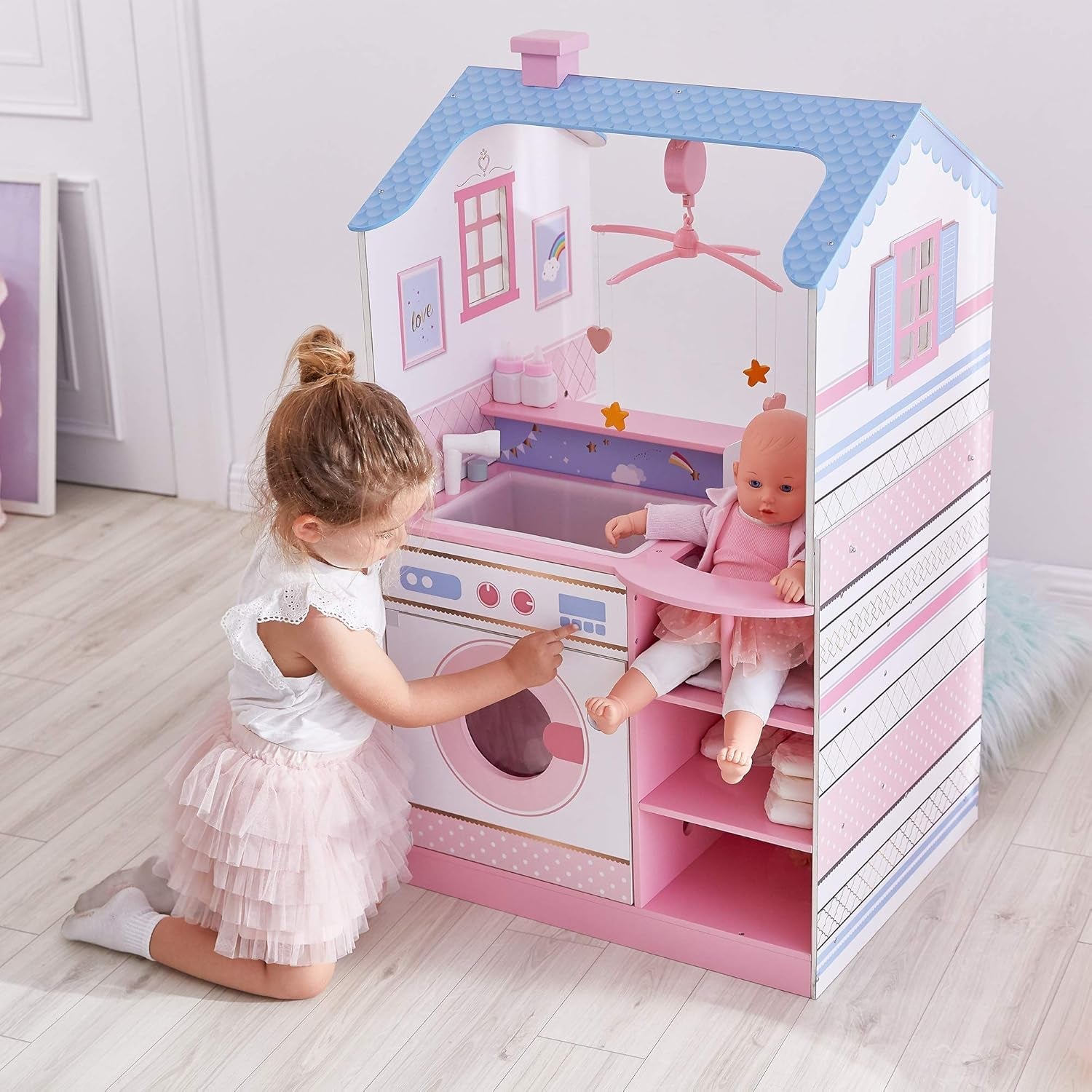 Olivia's Little World Teamson Kids Bambole in legno, 45 cm, doppia faccia, per bambini TD-11460W