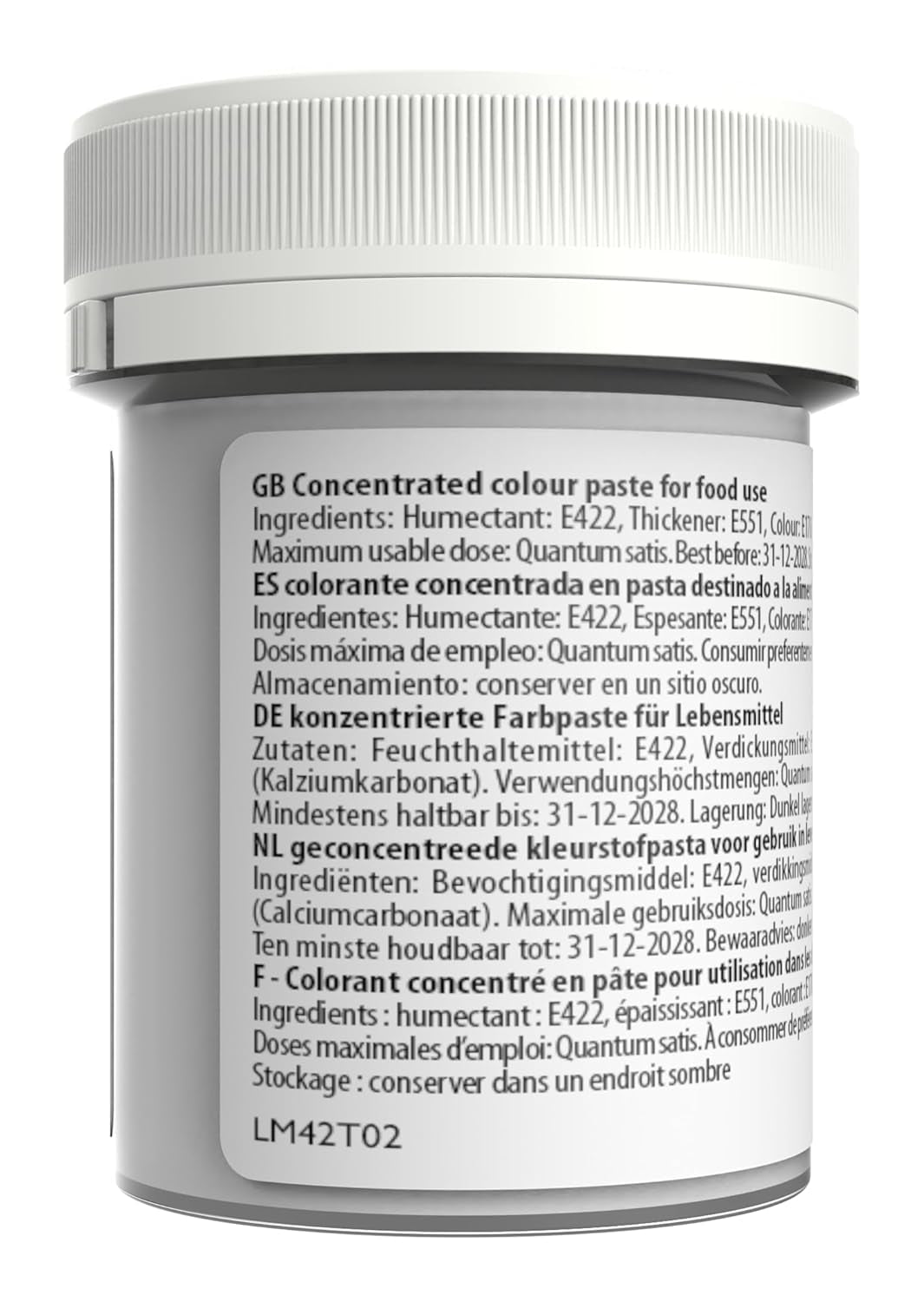 Colorante alimentare Sugarflair Max Concentrated White Extra, colorante alimentare altamente concentrato per marzapane e fondente, colorante in pasta Max Concentrate - 42 g