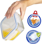Max Home Confezione da 8 contenitori ermetici in vetro per microonde, portapranzo in vetro, contenitori per alimenti richiudibili, contenitori per alimenti con coperchio trasparente da 550 ml (16538) Scatole per la conservazione degli alimenti Naty Shop
