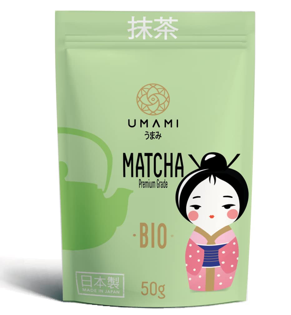 Tè verde biologico Matcha Umami in polvere - qualità premium, coltivato a Uji, Kyoto (Giappone) Da agricoltura biologica. 50 g
