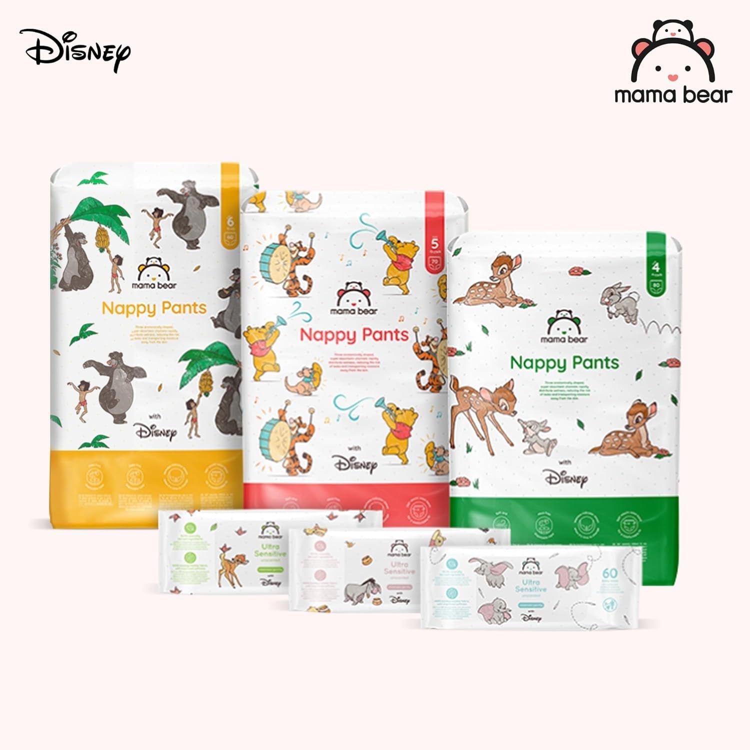 Marchio Amazon: Mama Bear Pannolini Disney, taglia 5 (12-17 kg) - Scatola mensile, bianco, 140 pezzi (2 confezioni da 70)