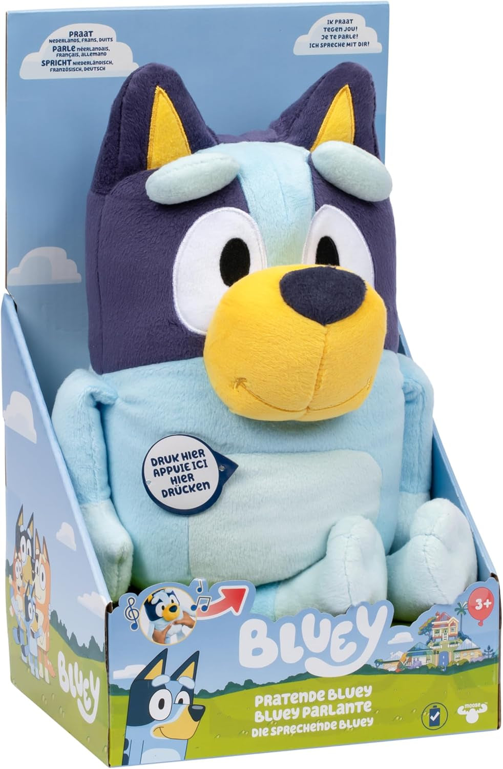 Peluche Bluey con effetti sonori, peluche funzionale, peluche interattivo, peluche parlante, peluche (33 cm) Naty Shop Dolls
