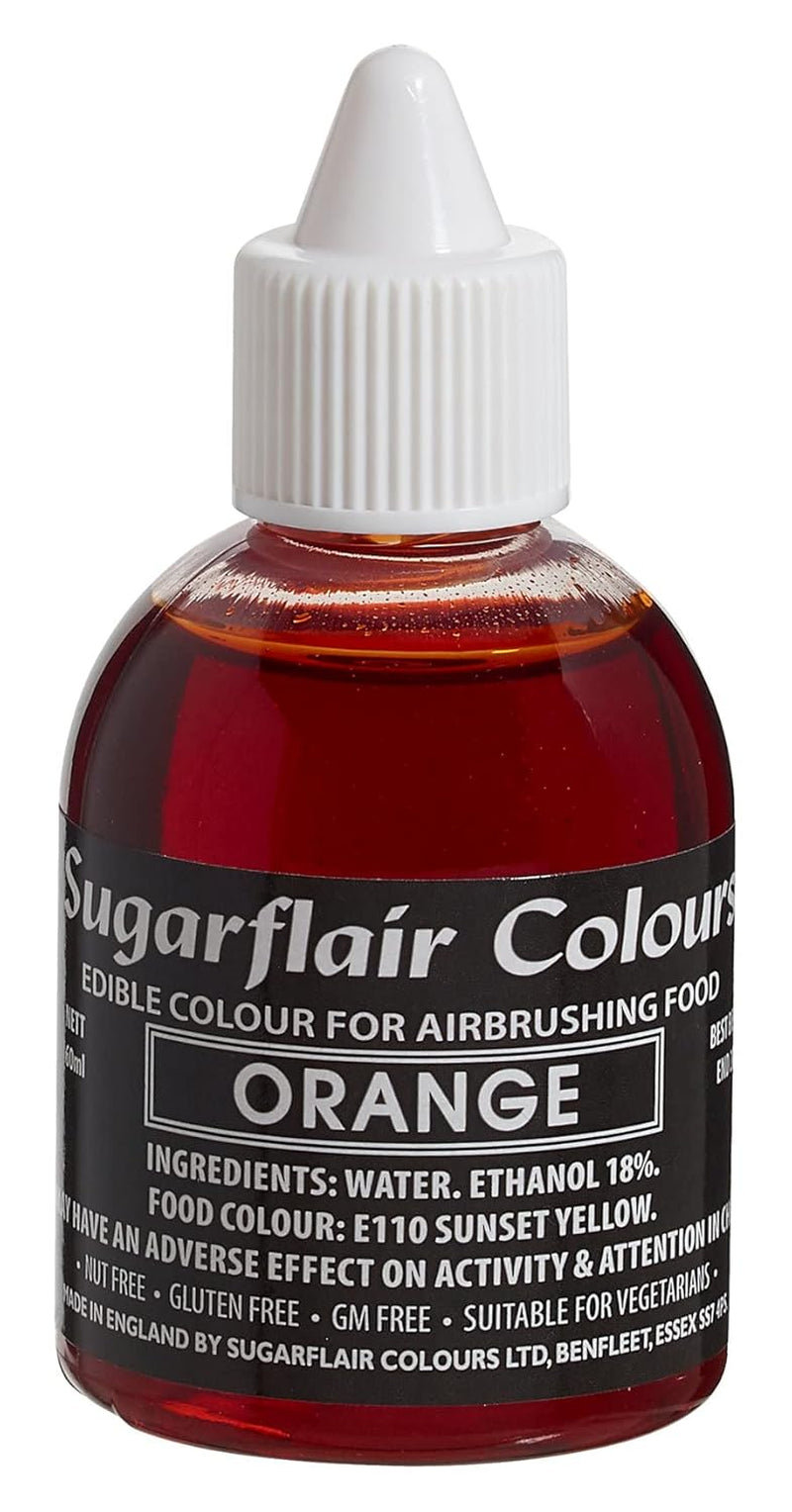 Sugarflair Colorante alimentare per aerografo Oro dorato Colorante alimentare liquido commestibile Aerografo per colorare torte Muffin Glassa e decorazione di torte - 60 ml