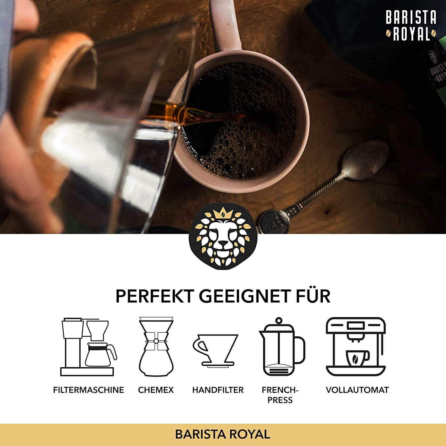 Set Degustazione Caffè in Grani Interi 5 x 350g | Pacchetto Discovery Chicchi di caffè in set regalo | Arabo | Commercio equo e solidale | Vegano | Ideale per macchine da caffè automatiche, macchine da caffè con filtro, macchine da caffè pour-over e French Press | BARISTA REALE