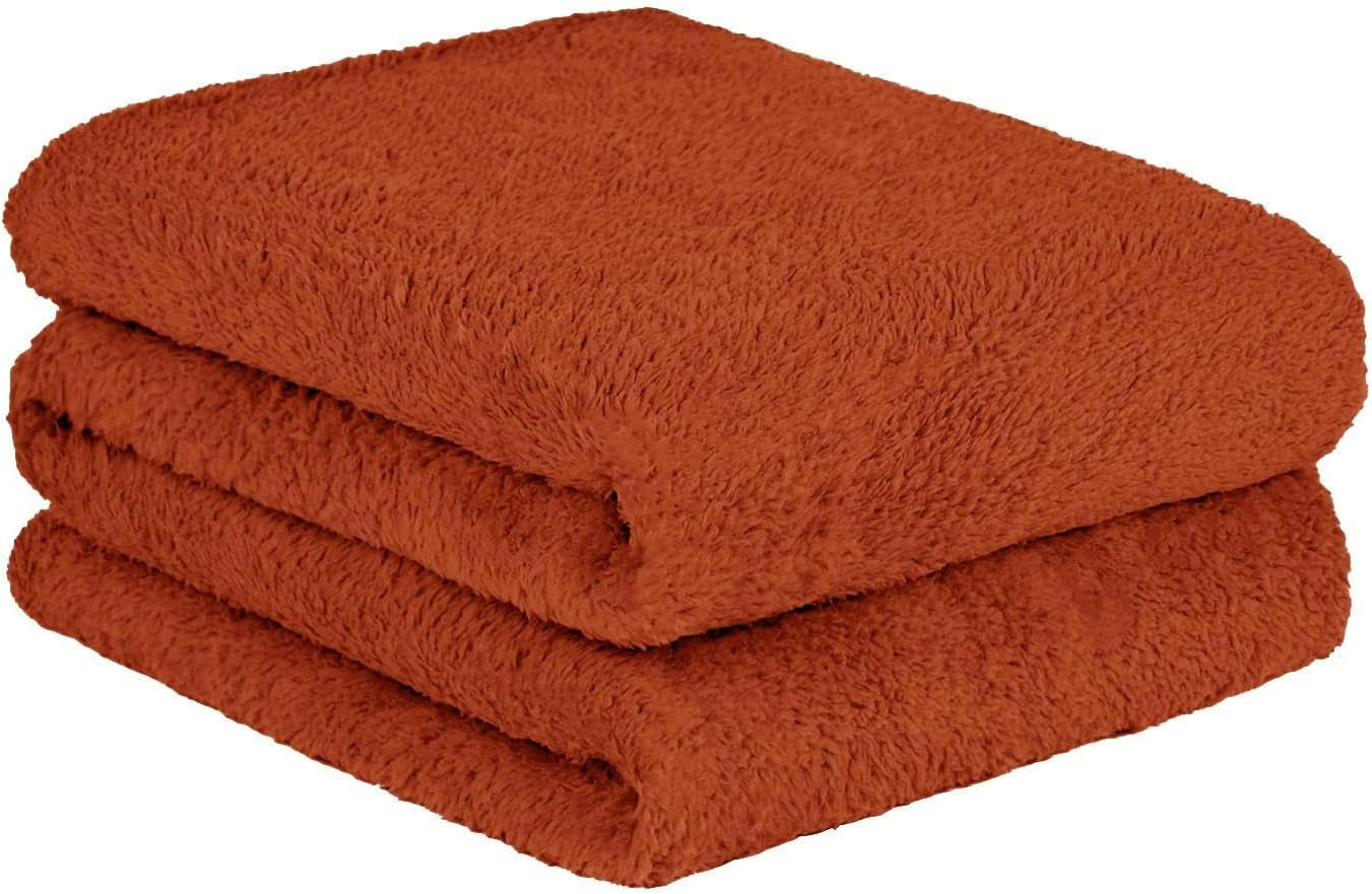Brentford's Teddy Coperta in Pile Coperta da Letto Grande Peluche Super Morbida e Calda Copriletto per Divano Letto Nero - 150 X 200 Cm Letti e Coperte Besuche den Brentfords-Store Arancione Ruggine 125 X 150 Cm