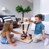 Everearth Casa sull'albero in Legno - Casa delle Bambole per Bambini 3+ - Casetta Sostenibile con Accessori - Certificazione Fsc® - Giocattolo in Legno Perfetto per Giochi Fantasiosi - Mobili per Casa delle Bambole EE33767 Naty Shop Dollhouses
