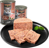 LEONARDO Cibo umido [6x400g fegato] | Cibo umido per gatti senza cereali | Alimento completo in scatola umido