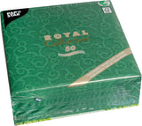 Papstar, 50 tovaglioli "ROYAL Collection" 1/4 pieghe 40 Cm X 40 Cm verde scuro "Casali", #84884