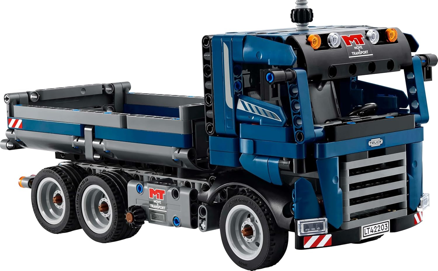 Giocattolo LEGO Technic Autocarro con cassone ribaltabile con volante e autocarro con cassone ribaltabile mobile - veicolo da costruzione blu - idea regalo per compleanni o vacanze - set di costruzione per ragazzi e ragazze a partire da 9 anni 42203 Set di costruzione Besuche den LEGO-Store
