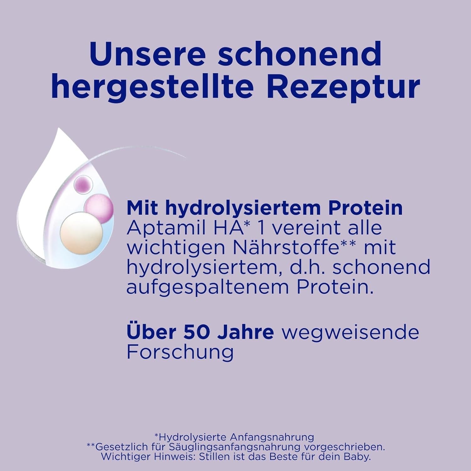Aptamil HA 1 - Formula per lattanti dalla nascita, con DHA, senza lattosio, senza olio di palma, alimenti per l'infanzia, latte in polvere, 1 x 800 g