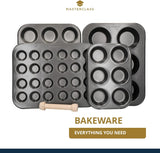 Masterclass Mini Stampo per Crostata 24 Fori Spessore 1 mm Acciaio al Carbonio Resistente 35x27 cm Grigio Naty Shop
