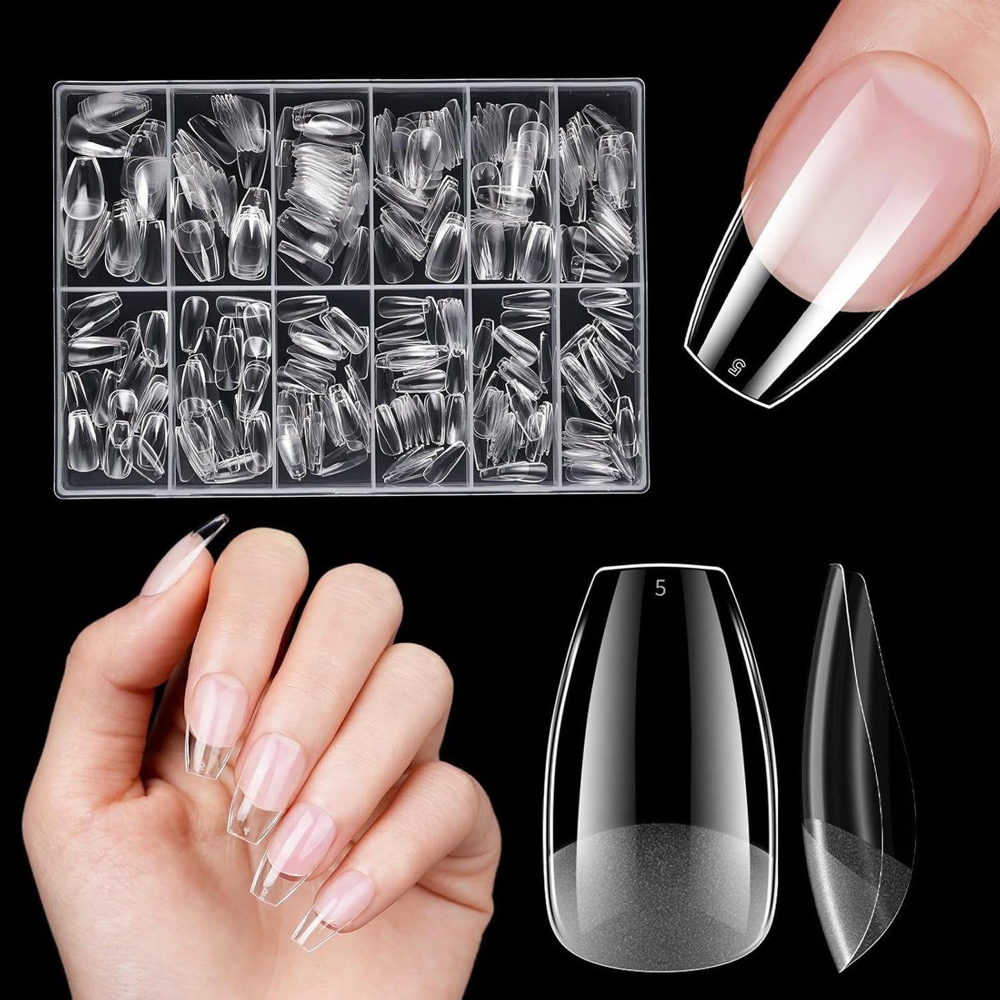 Unghie Artificiali Corte 500 Pezzi Punte Per Unghie In Gel Morbido Con Copertura Completa Per Unghie In Gel 12 Misure Punte Per Unghie Prelucidate Per Unghie In Gel Unghie Artificiali Corte Estensioni Per Unghie A Bara Con Scatola