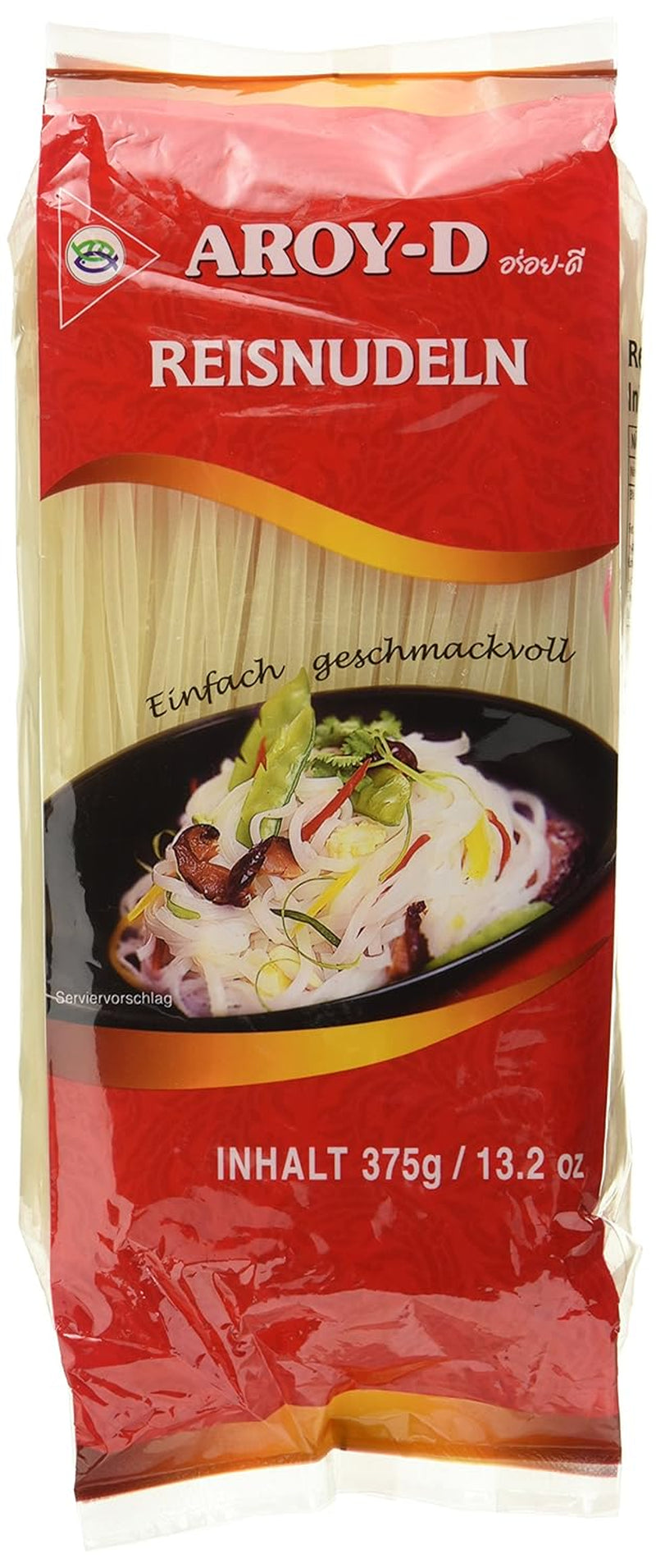 Aroy-D Spaghetti di Riso Senza Glutine Confezioni da 3 mm (1 Confezione x 375 g)