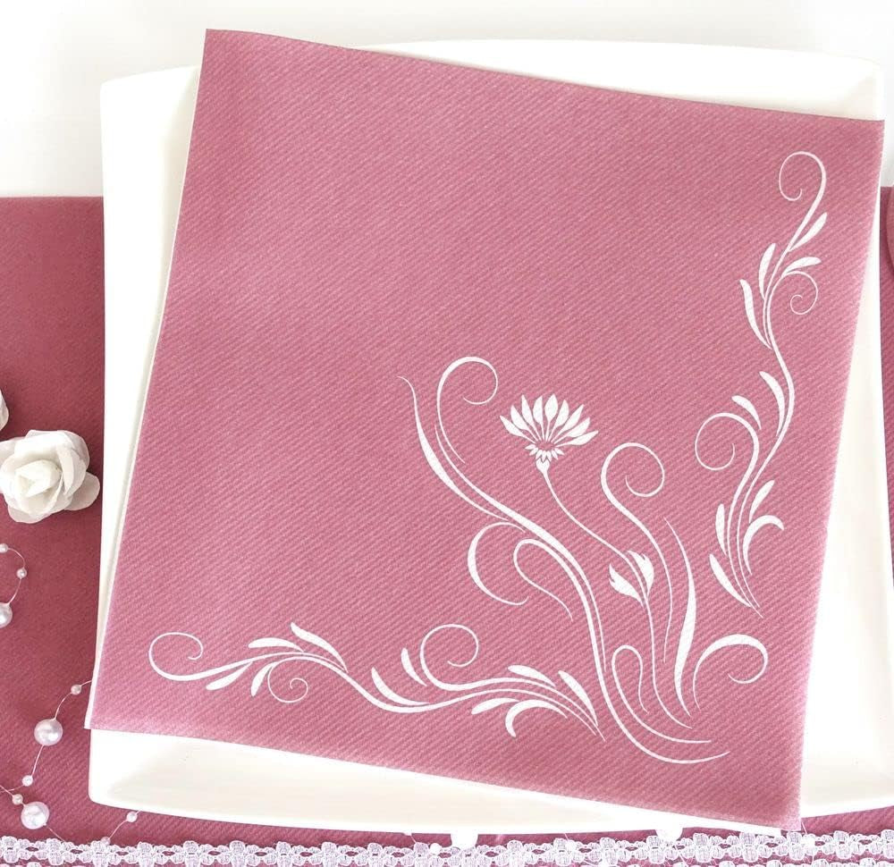 Appartina Elegantia 40X40 cm Tovaglioli Airlaid Simil Tessuto, Tovagliolo Nuziale di Alta Qualità, Tovaglioli Nuziali Simil Tessuto Tovaglioli Usa E Getta per Varie Occasioni (Rosa Antico)