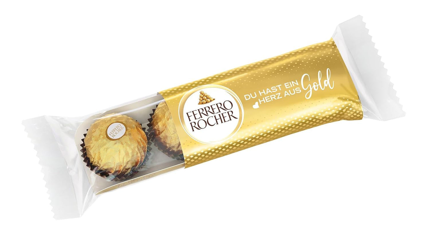 Ferrero Rocher - Specialità Praline alla Nocciola Croccanti e Cremose - Regalo di San Valentino per Lui e per Lei - 16 Confezioni da 4 Praline Individuali