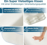 Cuscino ortopedico ORTHOVERSE - cuscino per il collo, cuscino per dormire, cuscino, cuscino in memory foam, cuscino, cuscino per il dolore al collo - regolabile in altezza, fodera in aloe vera, aiuto medico Naty Shop Cuscini ortopedici cervicali