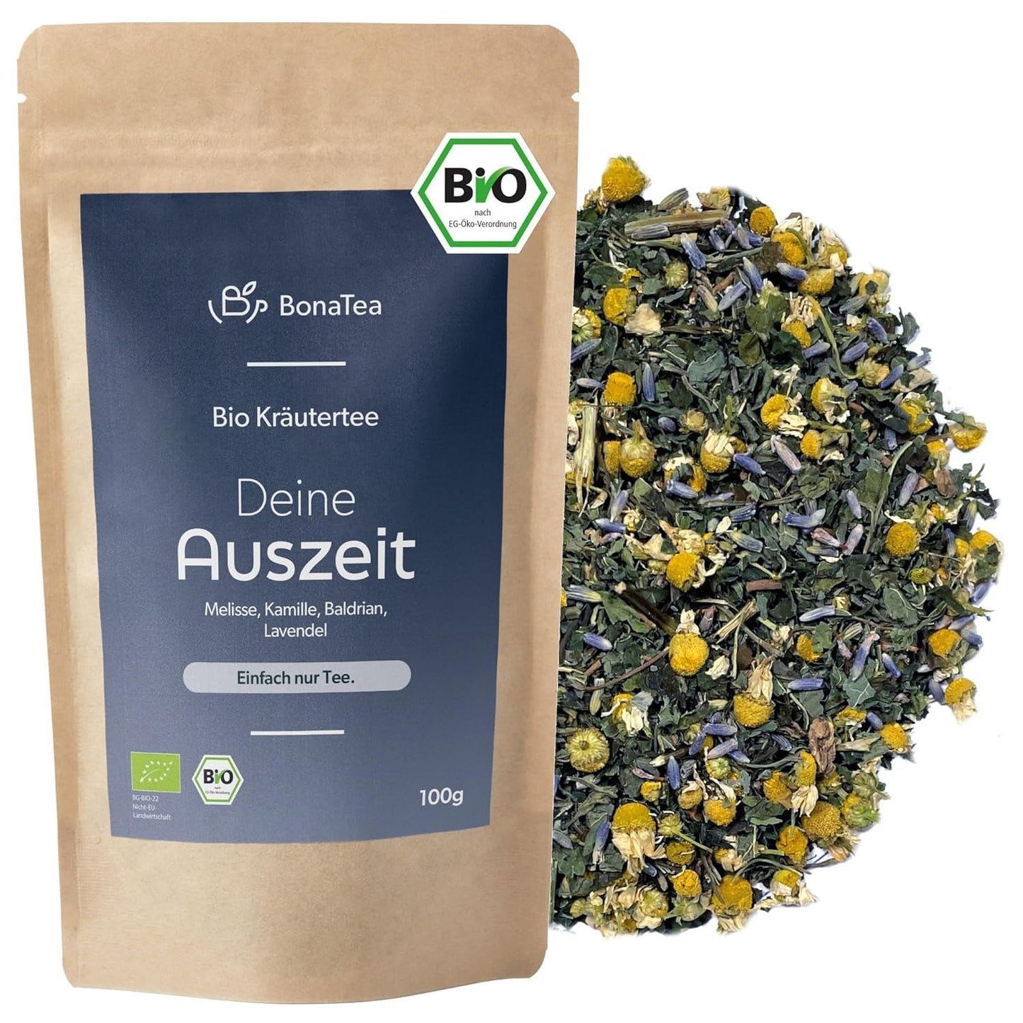 Tisana della sera BIO 100 g - La tua pausa con valeriana, lavanda, melissa, camomilla, miscela di tisane per il relax serale