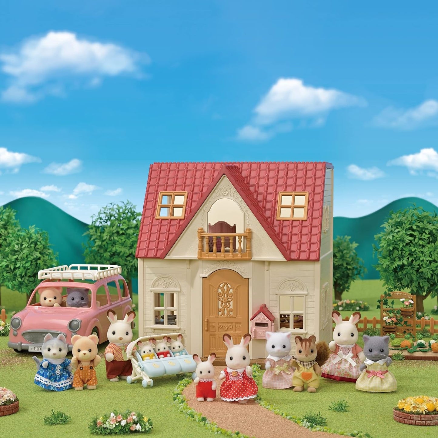 L5567 NUOVA casa iniziale, multicolore L5706 Famiglia di coniglietti di latte - Figure di case delle bambole
