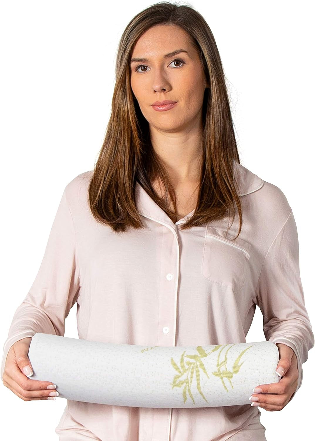 Rotolo per collo in schiuma di viscoelastica Milliard con rivestimento lavabile, Certificato Oeko-Tex, Durezza media, 10X43 cm, Perfetto per le allergie, Cuscino da viaggio, Cuscino per collo rotondo, Rullo di posizionamento, Rullo per ginocchia Cuscini ortopedici cervicali Naty Shop