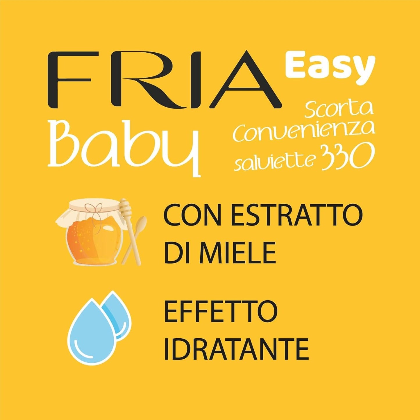 Salviette umidificate Easy Baby con Aloe Vera ed Estratto di Miele Idratante per la Pelle, Dermatologicamente Testate, Confezione da 330 Salviette