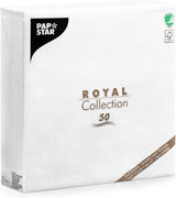 Papstar, 50 tovaglioli "ROYAL Collection" 1/4 pieghe 48 Cm X 48 Cm Bianco, #11577