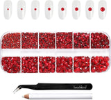 Beadsland 2500 pezzi di vetro per nail art strasssteine ​​​​Kristall Flatback Edelsteine ​​​​Runde, ​​für Handwerk Gemischt 8 Größen SS4 ~ SS30 con picking Pinzette e Stift (Kristall Weiss)