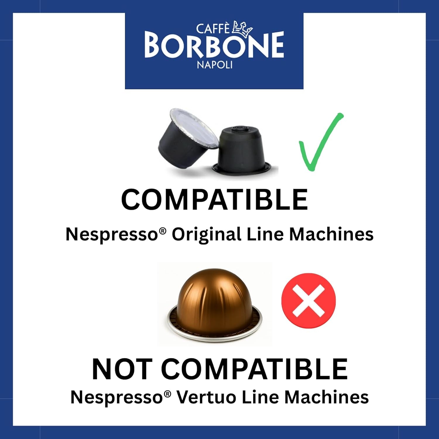 Caffè Borbone Respresso, Blue Kaffeemischung - 100 Capsule - Compatibili con Nespresso®* Haushalts-Espressomaschinen